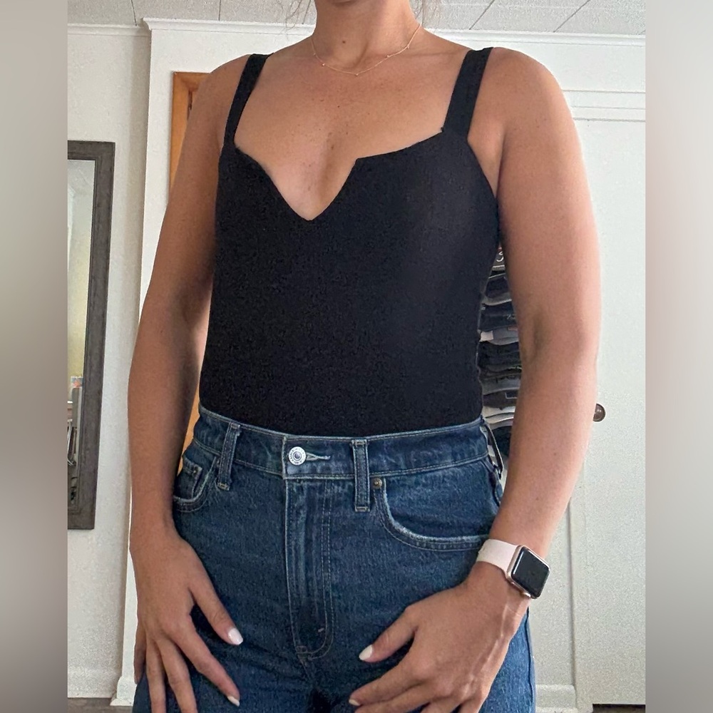 Free People Black Bodysuit